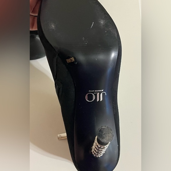 JLO Jennifer Lopez Porchia 2 Black Ankle Bootie Size 8M Spike Heel - Picture 8 of 9